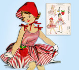 1950s Vintage McCalls Sewing Pattern 1939 Toddler Girls Ding Dong Sun Dress Sz4