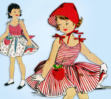 1950s Vintage McCalls Sewing Pattern 1939 Toddler Girls Ding Dong Sun Dress Sz4