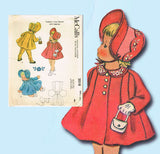 1950s Vintage McCalls Sewing Pattern 2018 Baby Girls Flared Coat and Bonnet Sz 6 mos