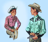 1950s Vintage McCalls Sewing Pattern 2119 Boys Western Shirt w Embroidery Sz 6