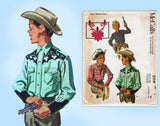 1950s Vintage McCalls Sewing Pattern 2119 Boys Western Shirt w Embroidery Sz 6