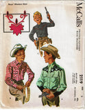 1950s Vintage McCalls Sewing Pattern 2119 Boys Western Shirt w Embroidery Sz 6