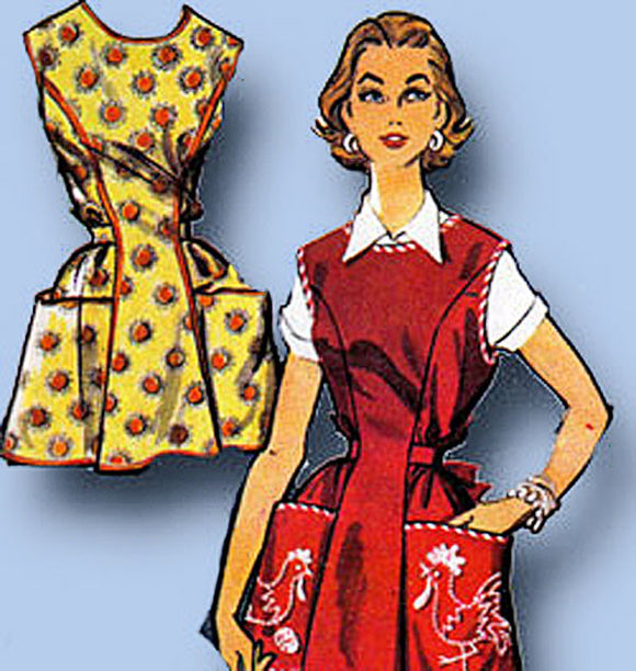 1950s Vintage Misses Chicken Apron Uncut 1957 McCall's Sewing Pattern Size MED