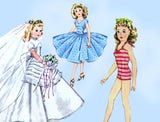 1950s Vintage McCalls Sewing Pattern 2162 High Heel Doll Clothes 12 In Revlon