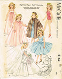 1950s Vintage McCalls Sewing Pattern 2162 18 Inch High Heel Revlon Doll Bridal Clothes