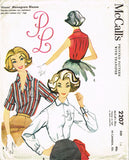 1950s Vintage McCalls Sewing Pattern 2207 Misses Monogram Blouse Sz 14 34B