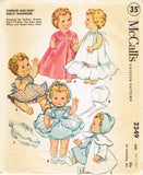 1950s Vintage McCalls Sewing Pattern 2349 Betsy Wetsy 23-25 in Baby Doll Clothes