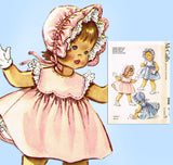 McCall 2446: 1960s Helen Lee Baby Dress and Bonnet Vintage Sewing Pattern Sz 6mo