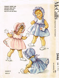 McCall 2446: 1960s Helen Lee Baby Dress and Bonnet Vintage Sewing Pattern Sz 6mo