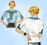 McCall 334: 1930s Rare Misses Fagoted Blouse Sz 32 Bust Vintage Sewing Pattern - Vintage4me2