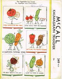 1930s Vintage McCall Embroidery Transfer 349 Rare Uncut Anthro Veggie Tea Towels