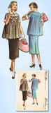 1950s Vintage McCalls Sewing Pattern 3516 Misses' Maternity 2 Piece Dress Sz 34B