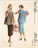 1950s Vintage McCalls Sewing Pattern 3516 Misses' Maternity 2 Piece Dress Sz 34B