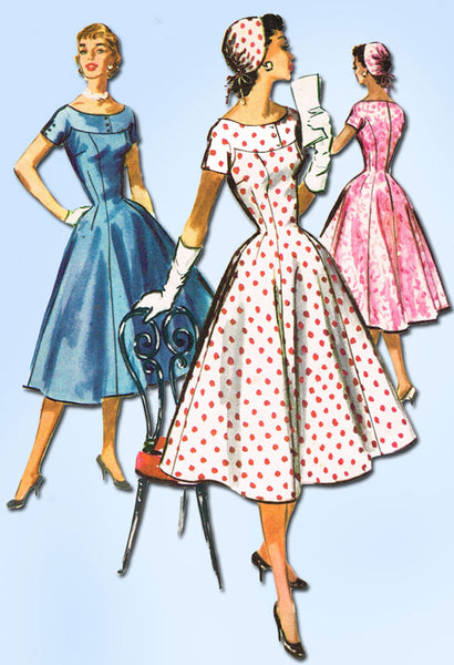 1950s Vintage McCalls Sewing Pattern 3626 Misses Princess Dress & Hat ...