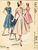 1950s Vintage McCalls Sewing Pattern 3626 Misses Princess Dress & Hat Sz 11 29B