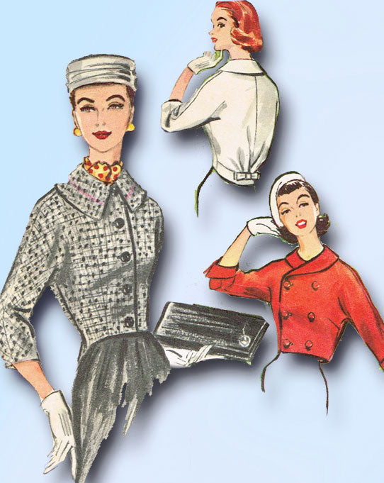 1950s Vintage McCall's Sewing Pattern 3936 Uncut Misses Bolero Jacket Set Sz 34B