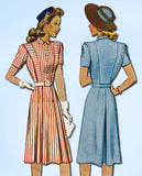1940s Vintage McCall Sewing Pattern 4063 WWII Misses Bratelle Dress Size 17 35B - Vintage4me2