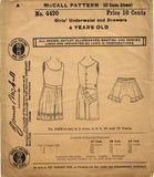 1910s Vintage McCall Sewing Pattern 4420 FF Toddler Girls Underwaist & Drawers 4 - Vintage4me2