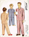 1940s Vintage McCall Sewing Pattern 5020 Uncut WWII Little Boys Pajamas Size 10 - Vintage4me2