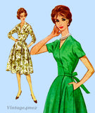 McCall's 5410: 1950s Uncut Volup Wrap Around Dress 42 B Vintage Sewing Pattern