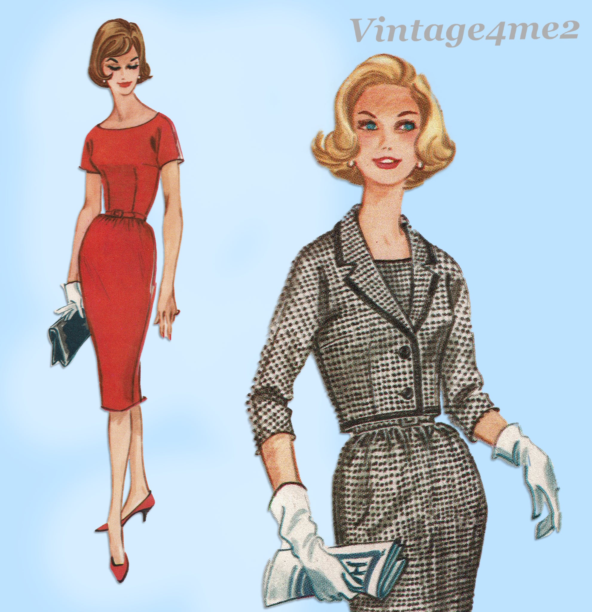 Vintage 1950s Pattern – 'Audrey' Dress, Jacket & Over skirt. - Bust 36 –  Vintage Sewing Pattern Company