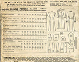 1940s Vintage McCall Sewing Pattern 5515 WWII Misses Shirtwaist Dress Sz 12 30B - Vintage4me2