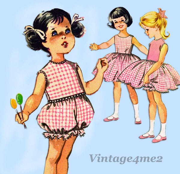 McCall's 5683: 1960s Toddler Girls Dress & Bloomers Sz 3 Vintage Sewing Pattern