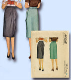 1940s Original Vintage Sewing Pattern 5817 Misses WWII Skirt w Side Drape Sz 24W