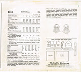 1960s Vintage McCalls Sewing Pattern 6414 Girls Shirtwaist Dress Size 14 32 Bust