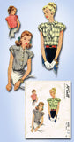 1940s Vintage McCall Sewing Pattern 6520 Uncut Misses Blouse w Bow Neckline 30B - Vintage4me2