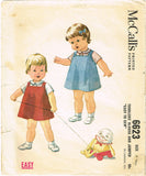 1960s Vintage McCalls Sewing Pattern 6623 Easy Baby Girls Jumper & Blouse Sz 6mo