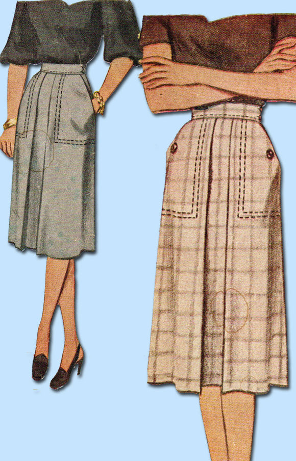 1940s Vintage McCall Sewing Pattern 6684 Misses Plus Size Day Skirt 30 Waist - Vintage4me2