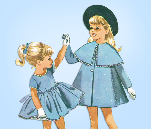 1960s Vintage McCalls Sewing Pattern 6701 Helen Lee Toddler Girls Dress & Coat 5 - Vintage4me2