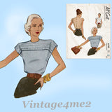 McCall's 6749: 1940s Stunning Misses Tucked Blouse 32 B Vintage Sewing Pattern