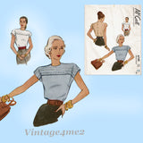 McCall's 6749: 1940s Stunning Misses Tucked Blouse 32 B Vintage Sewing Pattern