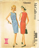 1960s Vintage McCall's Sewing Pattern 6809 Uncut Misses Sheath Dress Size 12 32B