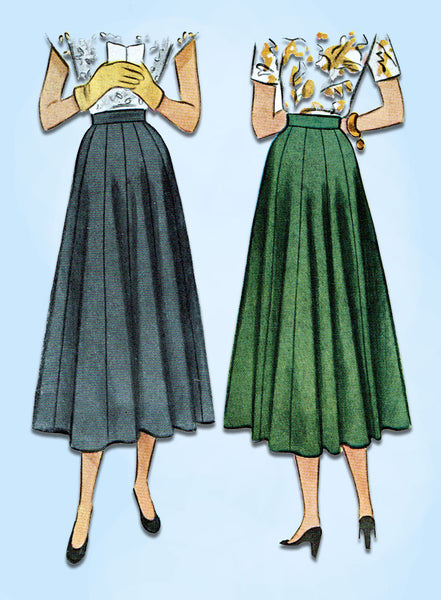 1940s Vintage McCall Sewing Pattern 7271 Lovely 12 Gore Skirt Size 26 Waist