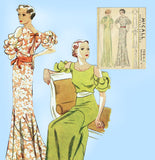 McCall 7318: 1930s Rare Designer Evening Gown Sz 32 Bust Vintage Sewing Pattern - Vintage4me2