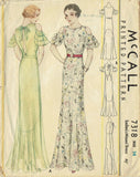 McCall 7318: 1930s Rare Designer Evening Gown Sz 32 Bust Vintage Sewing Pattern - Vintage4me2