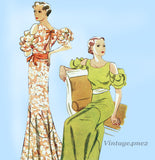 McCall 7318: 1930s Rare Designer Evening Gown Sz 32 Bust Vintage Sewing Pattern - Vintage4me2