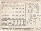 1940s Vintage McCall Sewing Pattern 7486 Uncut Misses Housecoat Size 32 Bust