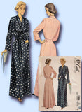 1940s Vintage McCall Sewing Pattern 7486 Uncut Misses Housecoat Size 32 Bust