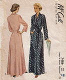 1940s Vintage McCall Sewing Pattern 7486 Uncut Misses Housecoat Size 32 Bust