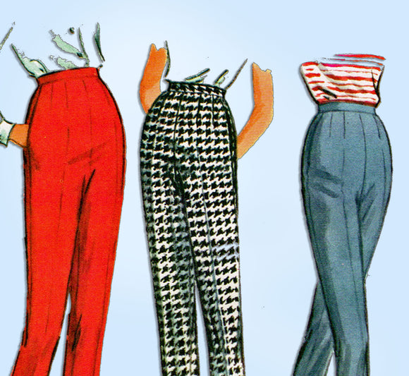 Women's Trouser Pants High Waisted Sewing Pattern UNCUT 14 16 18 Cuffed