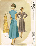 1940s Vintage McCall Sewing Pattern 7700 Uncut Misses Afternoon Dress Sz 31 Bust