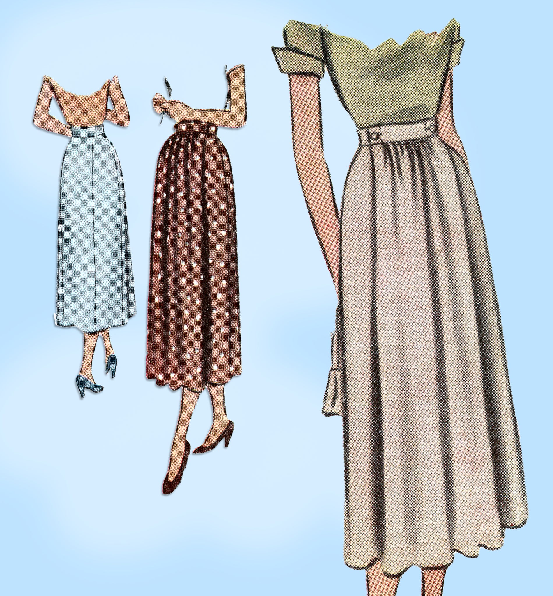 1950s Vintage McCall Pattern 7958 Misses Maternity Skirt Size 28