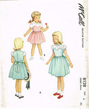 1950s Vintage McCalls Sewing Pattern 8128 Toddler Girls Dress w Shaped Yoke Sz 6