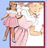 1950s Vintage McCalls Sewing Pattern 8128 Toddler Girls Dress w Shaped Yoke Sz 6