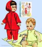 1960s Original Vintage McCalls Pattern 8295 7-8in Ginny Baby Doll Clothes Sz SM