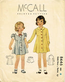 1930s VTG McCall Sewing Pattern 8446 Toddler Girls Modified Princess Dress Sz 6